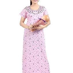 Moda Rapido Women Scattered Star Printed Short Sleeve Nightdress-picture-21