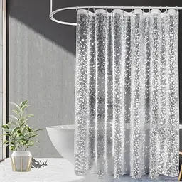 homestic by kuber industries 270 cm (9 ft) PVC Semi Transparent Shower Curtain Single Curtain image 1