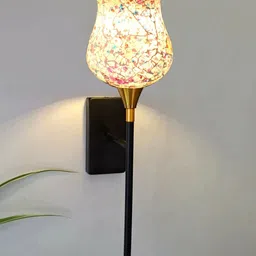 Devansh Multicoloured & Multicoloured Textured Glass Contemporary Wall Lamp-picture-40