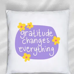 Loops n knots White & Purple Gratitude Quote Printed Pre-Filled Cushion image 3