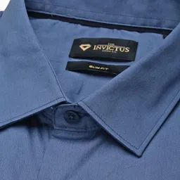 INVICTUS Men Standard Slim Fit Spread Collar Solid Cotton Formal Shirt image 4