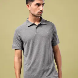 Technosport Men Polo Collar UPF50 Pockets Slim Fit T-shirt image 4