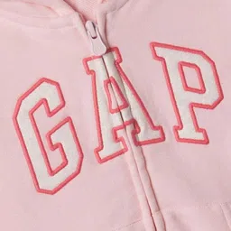 GAP Girls Applique Logo Relaxed Fit Hooded Sweatshirt image 3