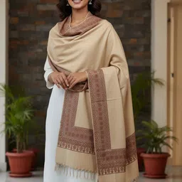 THE SHAWL STUDIO Ethnic Motifs Woven Design Woollen Kani Shawl-picture-16