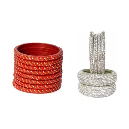 Shasmi Multi Glass Artificial Stones Bangle-image-58