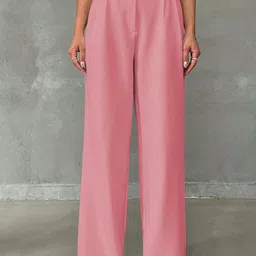 KERI PERRY Women Relaxed Straight Leg High-Rise Pleated Wide Leg Parallel Trousers-picture-27