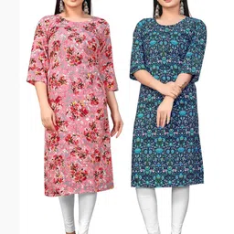 MANTRA DESIGNER Women Pack Of 2 Multicoloured Crepe Kurtas-picture-37