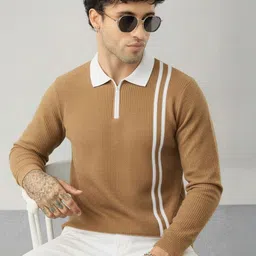 Try This Men Striped Polo Collar 1 T-shirt-image-59