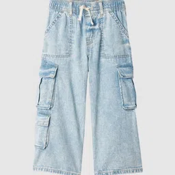 GAP Girls Heavily Washed Relaxed Fit Non Stretchable Cotton Cargo Styles Jeans-picture-29