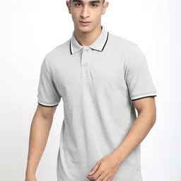R&B Men Solid Polo Collar Cotton T-shirt-picture-38