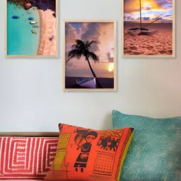 Kotart Brown & Purple 3 Piece Floral and Botanical Wooden Wall Arts-image-8