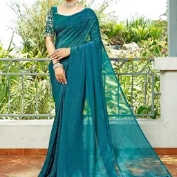 K 5 Fashion Women Solid Pure Chiffon Saree-picture-15