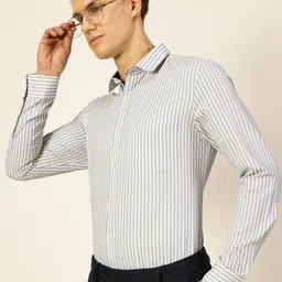 Thomas Scott Men Smart Cutaway Collar Vertical Striped Cotton Formal Shirt image 2