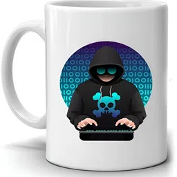 Mr UVD White & Blue Graphic Printed Ceramic Mug 350 ml image 1