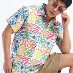 THE BEETEL HOUSE Men Graphic Printed Spread Collar Casual Shirt-image-35