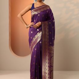 Libas Ethnic Motifs Woven Design Zari Banarasi Saree-picture-34