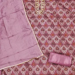 MANVAA Embellished Organza Unstitched Dress Material image 3