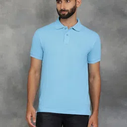 Greenfibre Men Solid Polo Collar Cotton Slim Fit T-shirt-picture-20