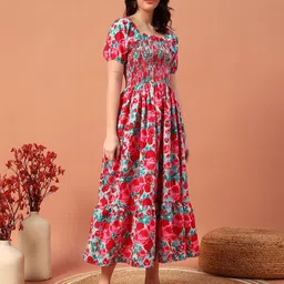 OTABU Print A-Line Midi Dress image 5