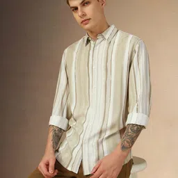 Dennis Lingo Men Opaque Striped Casual Shirt-image-21