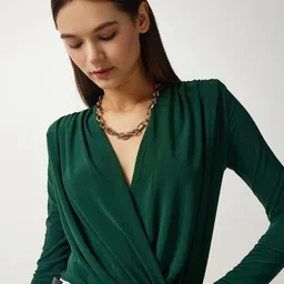 Lounge Dreams V-Neck Long Sleeves Casual Bodysuit-picture-34