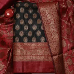 Meena Bazaar Art Silk Unstitched Dress Material image 2