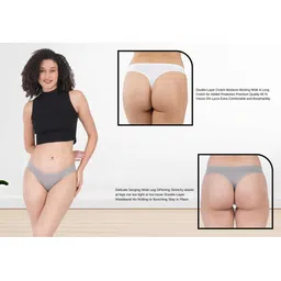 ORLIZEA Pack of 2 Women Low-Rise Cotton Blend Thongs image 2