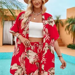 Outzidr Tropical Printed Shirt And Shorts Set image 3