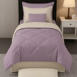 Sleeping Owls Mauve & Lavender AC Room 400 GSM Comforter image 3