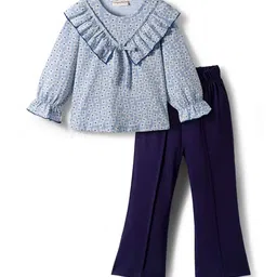 CrayonFlakes Girls Printed Round Neck Top With Leggings image 5