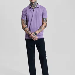 Snitch Men Self Design Polo Collar Slim Fit T-shirt image 4