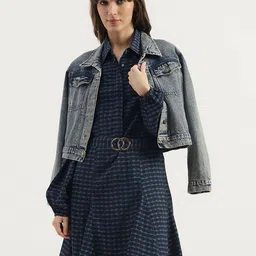 United Colors of Benetton Women Shirt Collar Printed Fit & Flare Dress-picture-24