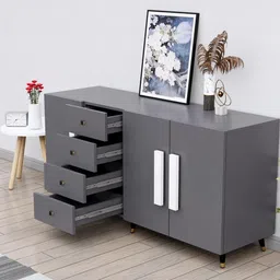 HEXA RED Grey Multipurpose Storage Cabinet image 2