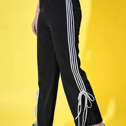 DIMPY GARMENTS Women Striped Comfort Straight Fit High-Rise Easy Wash Trousers-picture-14