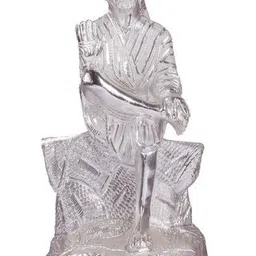 JY Silver-Toned Religious Idol Showpiece image 4