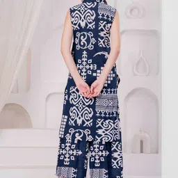 OH MI DIOS Ethnic Motifs Printed Pure Cotton Straight Kurta with Palazzos image 5