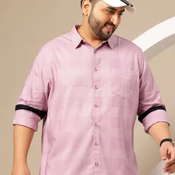 Sztori Plus Size Checked Cutaway Collar Regular Fit Shirt-picture-10