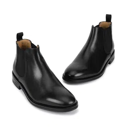 Woods Men Leather Mid-Top Block Heels Chelsea Boots-picture-29