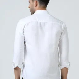 EARNSHAW Men Solid Spread Collar Cotton Formal Shirt image 3
