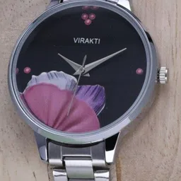 VIRAKTI Women Printed Dial & Stainless Steel Wrap Around Straps Analogue Watch H-31-PINK image 2