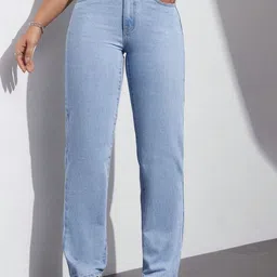 NUCOUTHS Women Super Wide Leg High-Rise Stretchable Jeans-picture-36