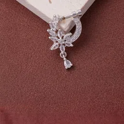 GC PREMIUM JEWELLERY Silver-Plated Cubic Zirconia Studded Ring Nosepin-image-18