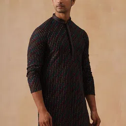 Jompers Men Floral Embroidered Thread Work Kurta image 5