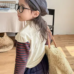 LULU & SKY Girls Alphanumeric Printed Mock Collar Pullover Sweatshirt image 2