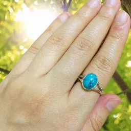 GenZcomplex Brass Turquoise Finger Ring-picture-14