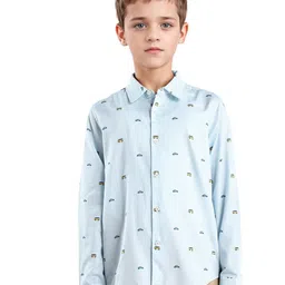 RARE ONES Boys Checked Graphic Printed Regular Fit Spread Collar Cotton Casual Shirt-image-20