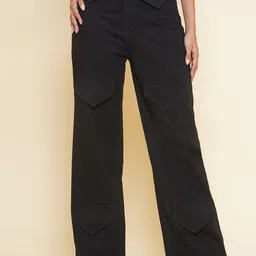 KATLINE Women Straight Fit High-Rise Jeans-image-11
