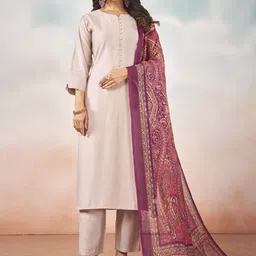 MINGORA Women Regular Kurta with Trousers & With Dupatta image 1