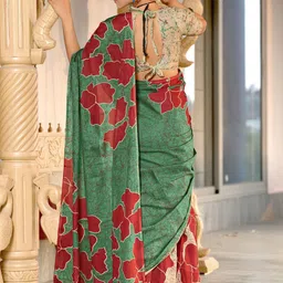 Anouk Floral Pure Cotton Handloom Saree image 4