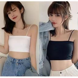 SRISARAS Solid Shoulder Straps Crop Top-picture-21